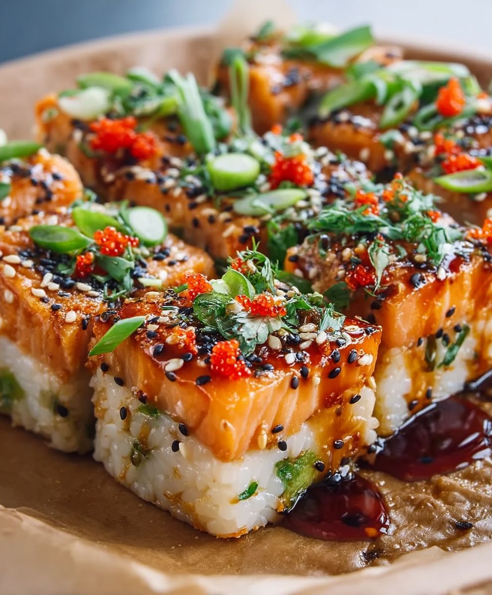 Spicy Salmon Sushi Bake