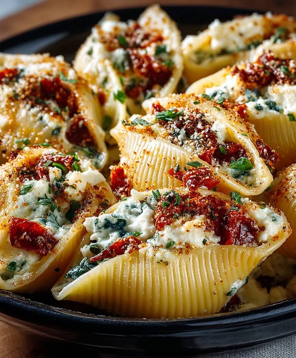 Stuffed shells sun dried tomato