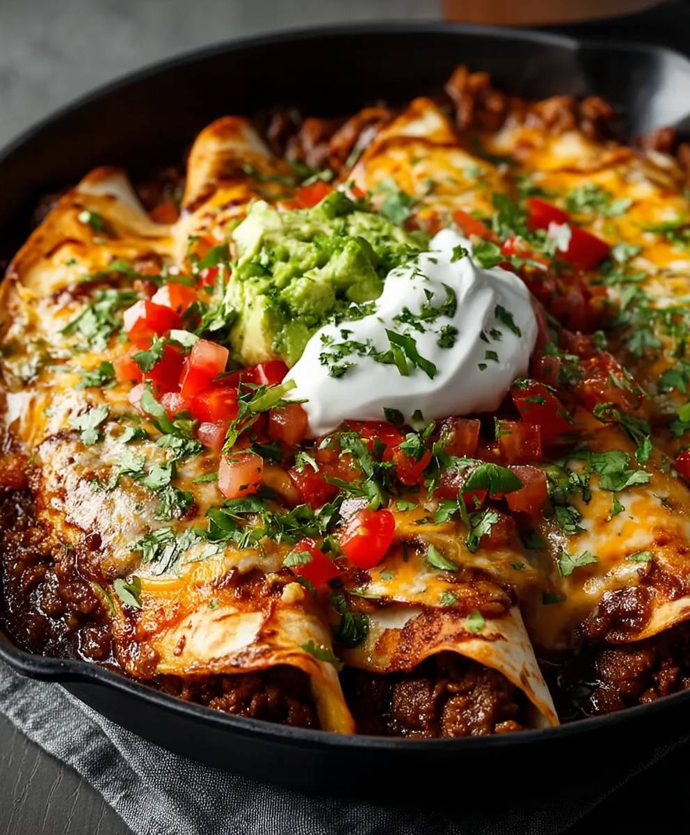 Beef Skillet Enchiladas