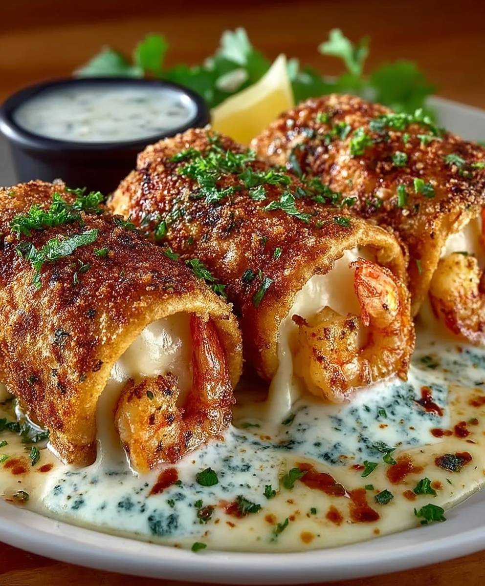 Shrimp Alfredo Burrito Bites