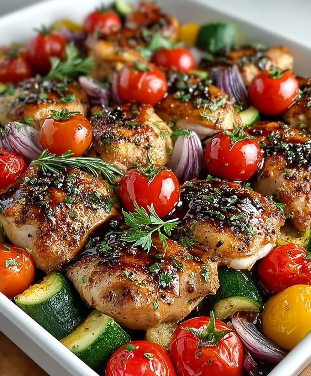 Balsamic Glazed Chicken Veggies