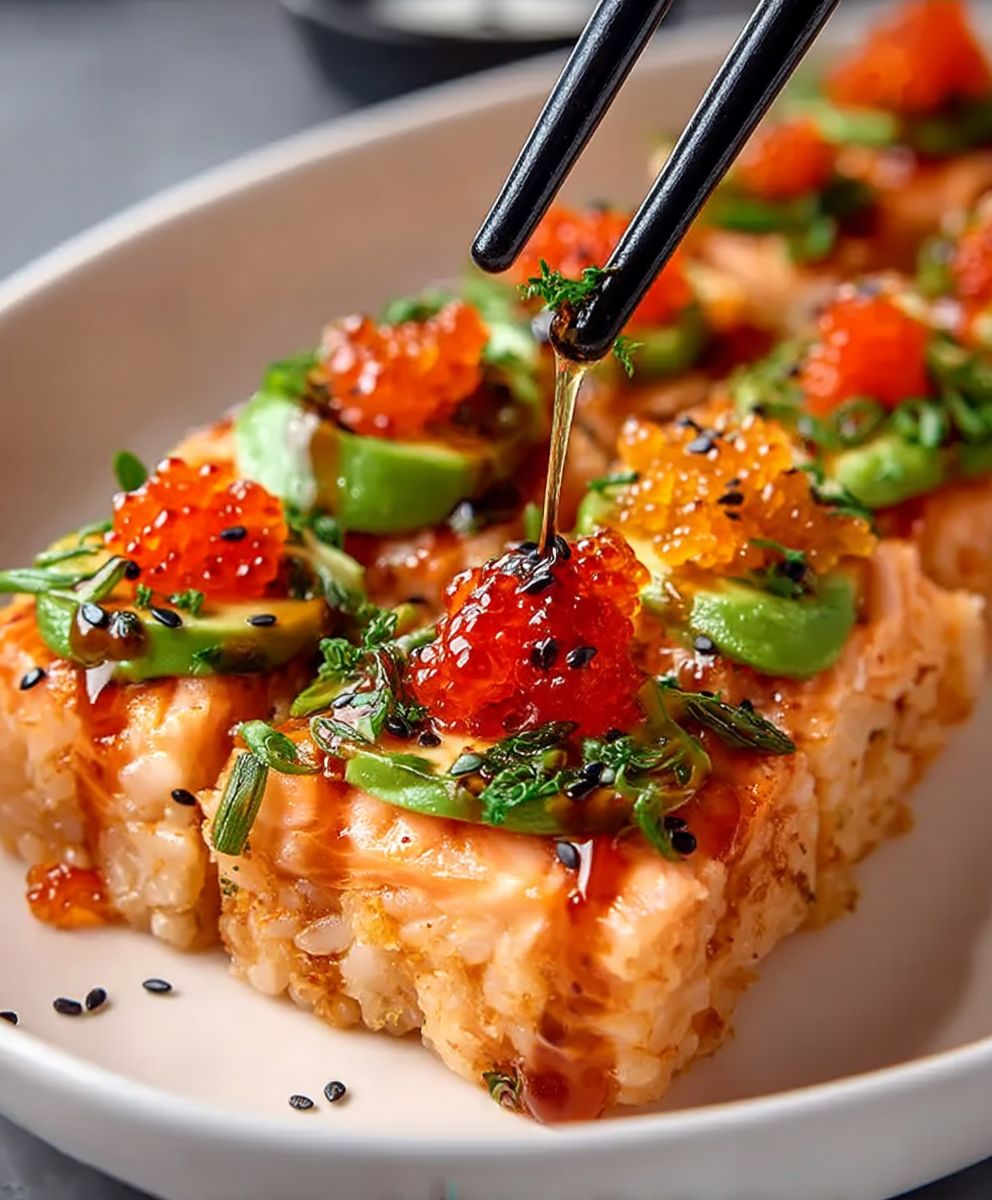 Salmon crispy rice