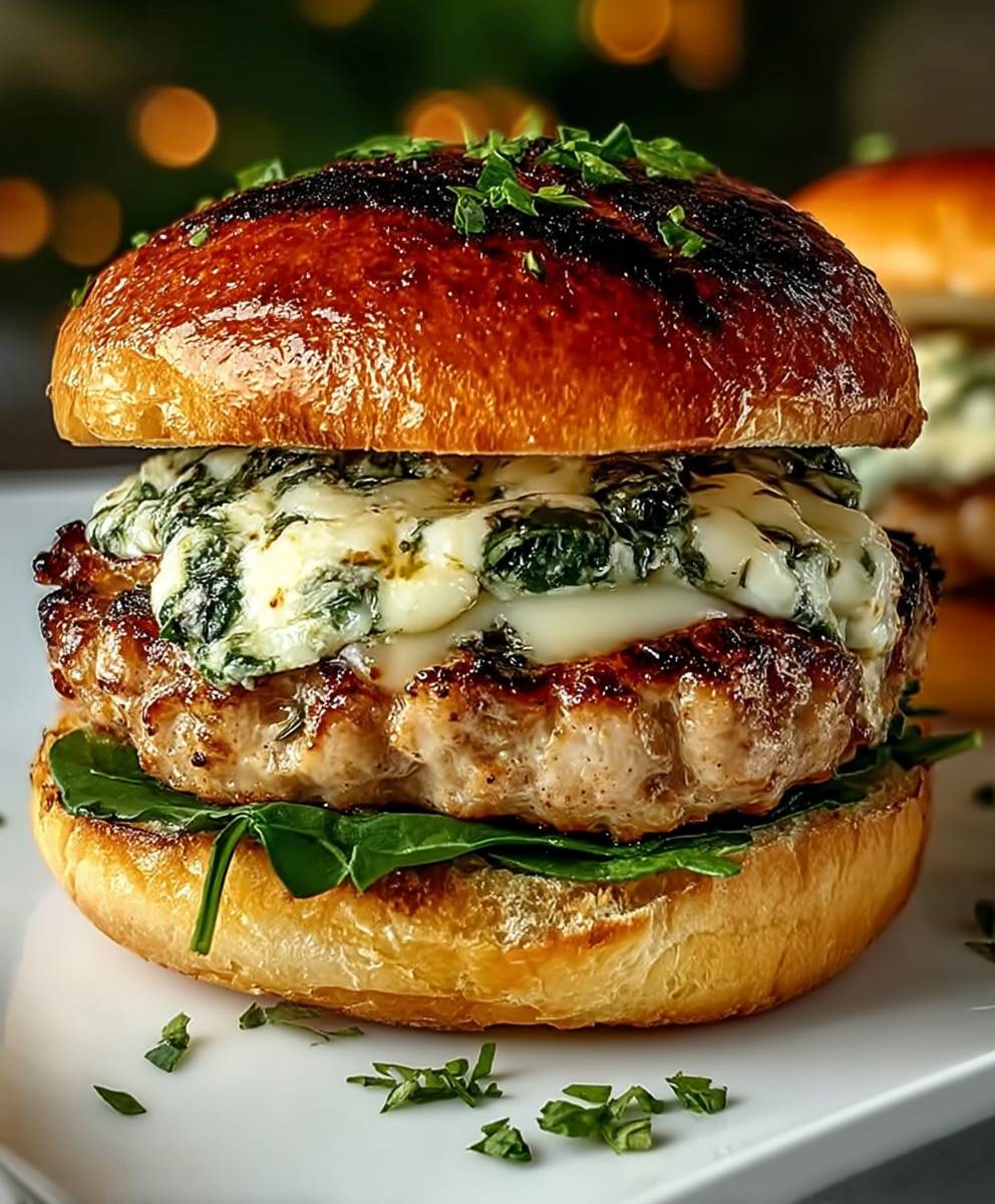 Spinach chicken burgers