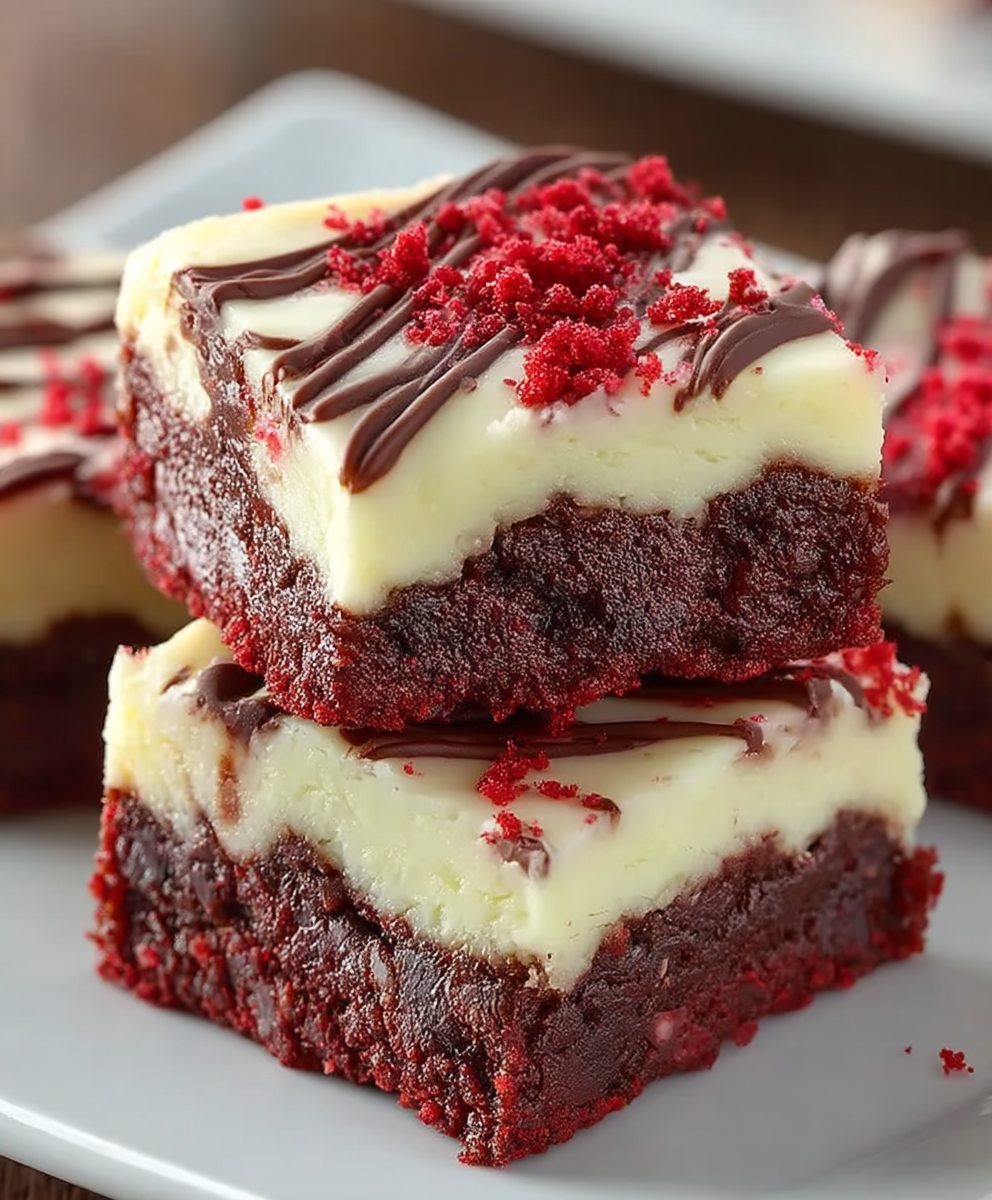 Red Velvet Cheesecake Brownies