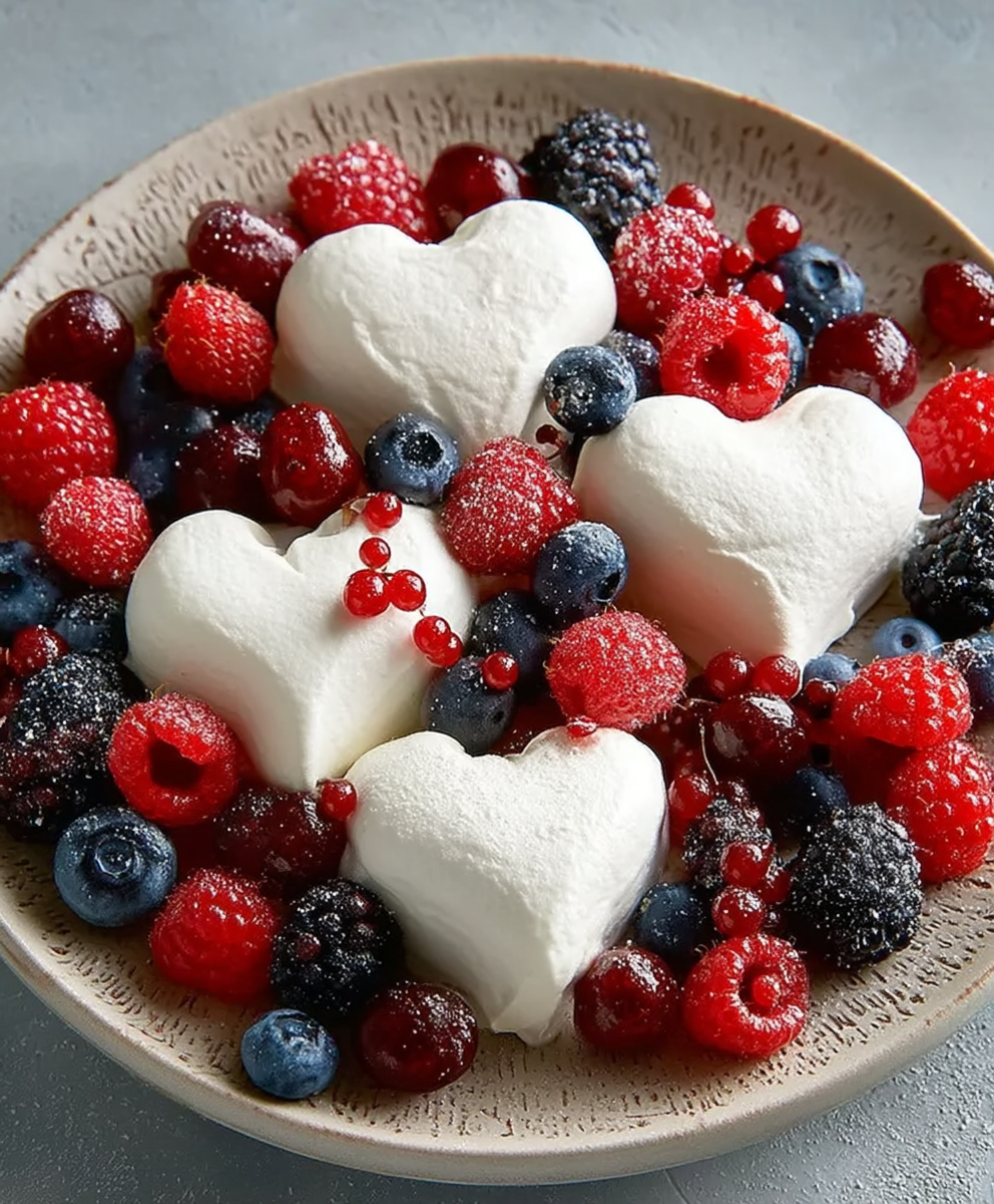 Heart Shaped Meringue Kisses