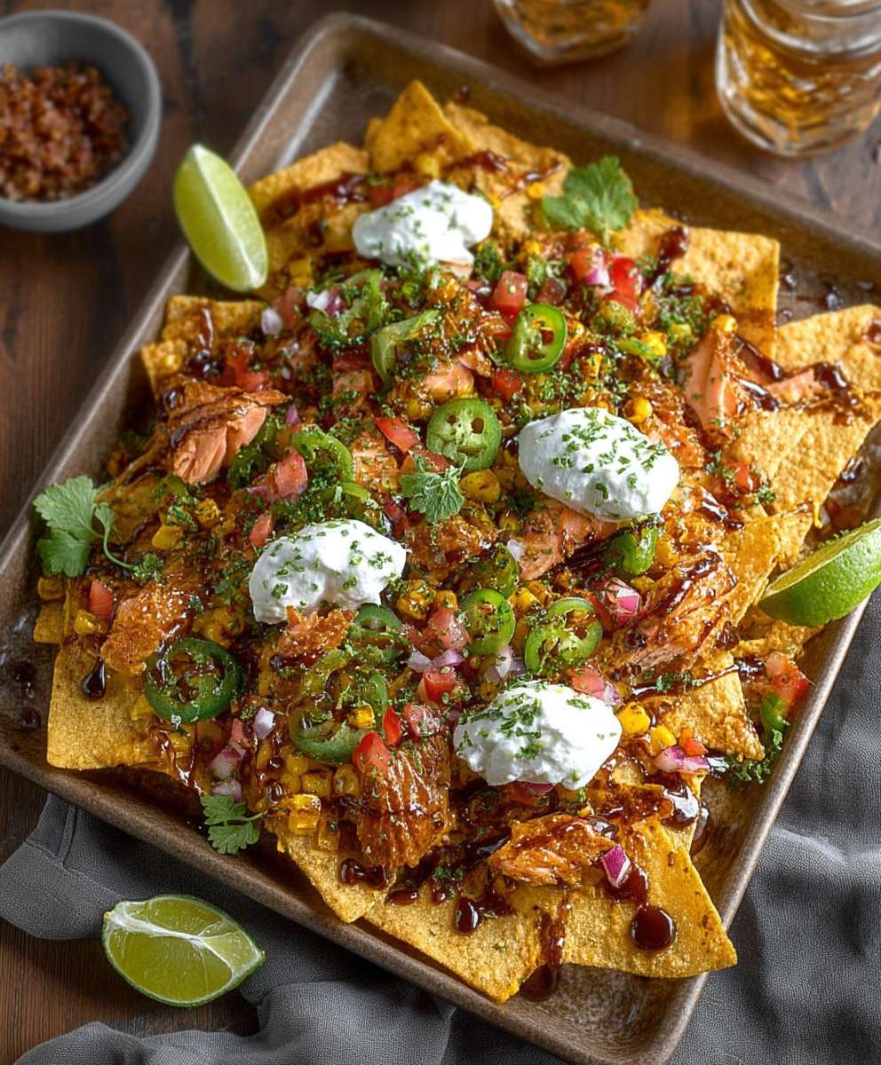 Honey Chipotle Salmon Nachos