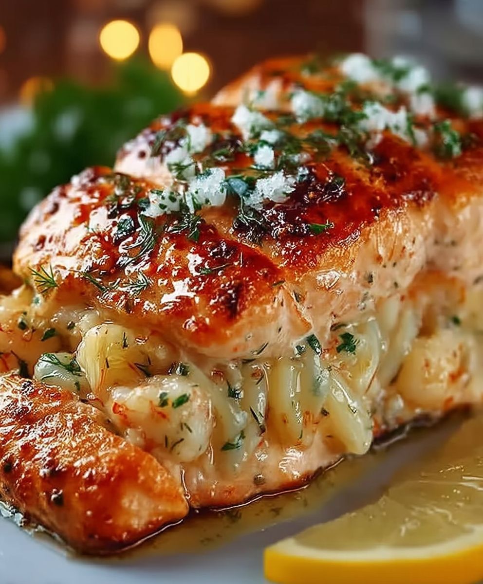 Crab Shrimp Stuffed Salmon