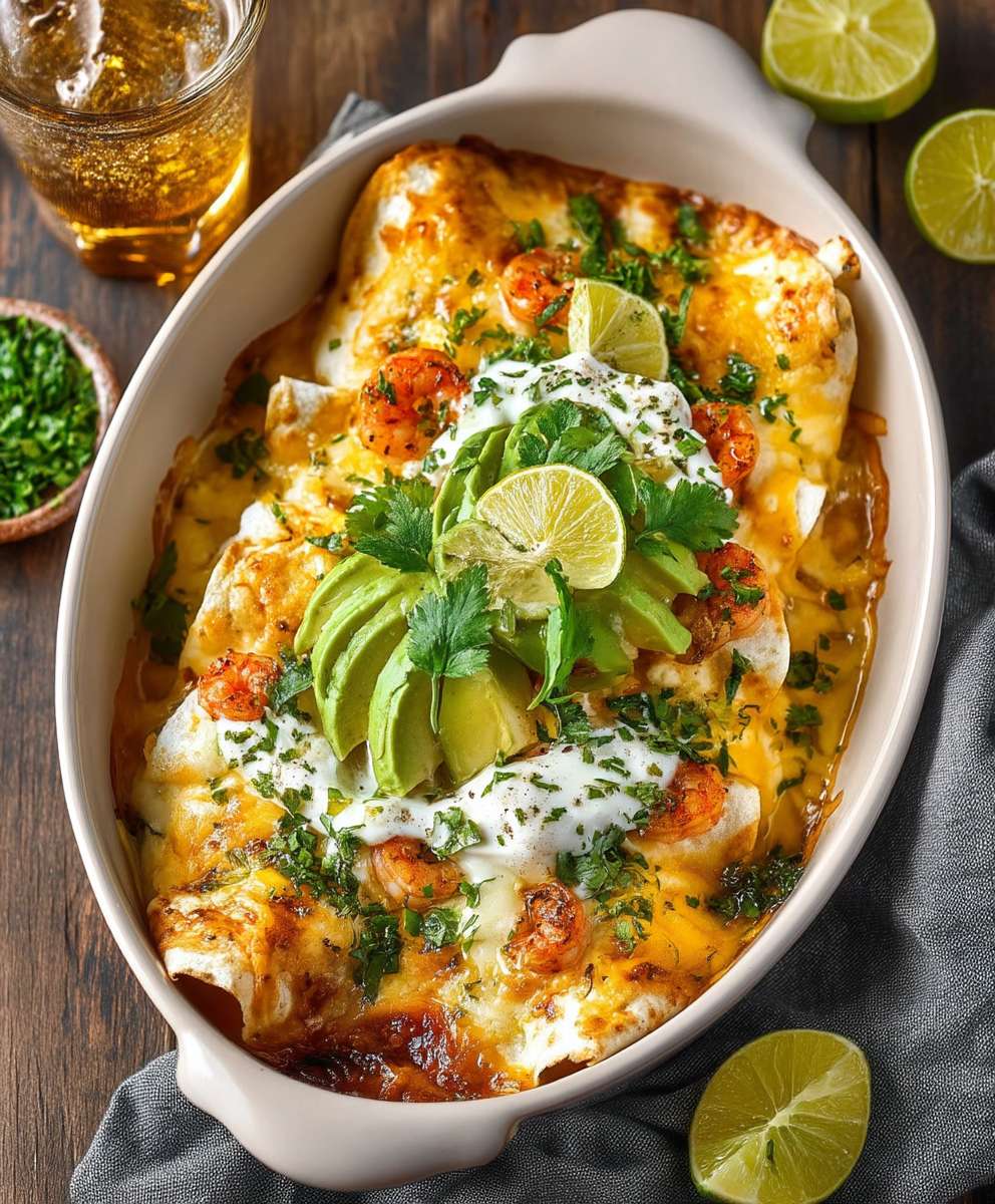 Cheesy Shrimp Enchiladas