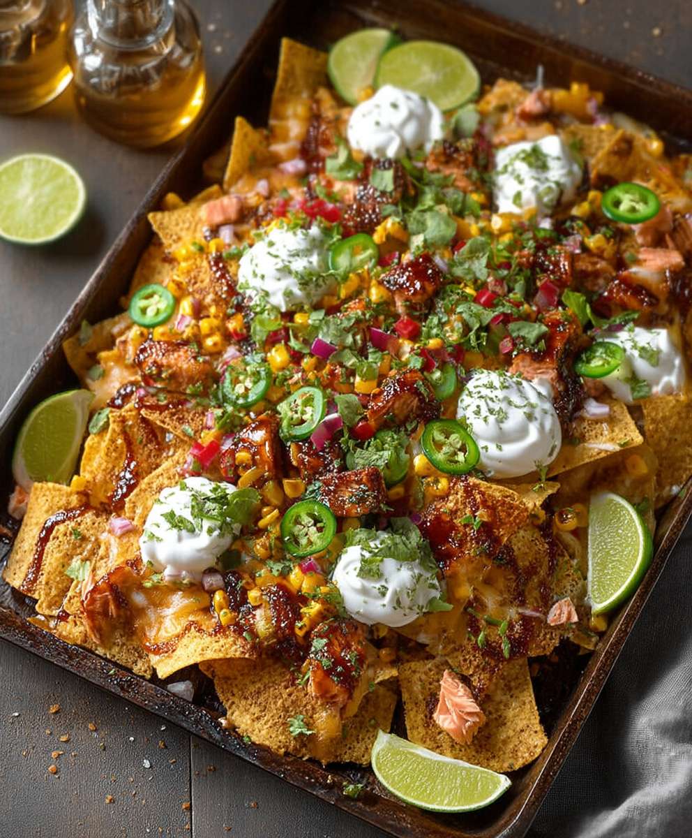 Honey Chipotle Salmon Nachos