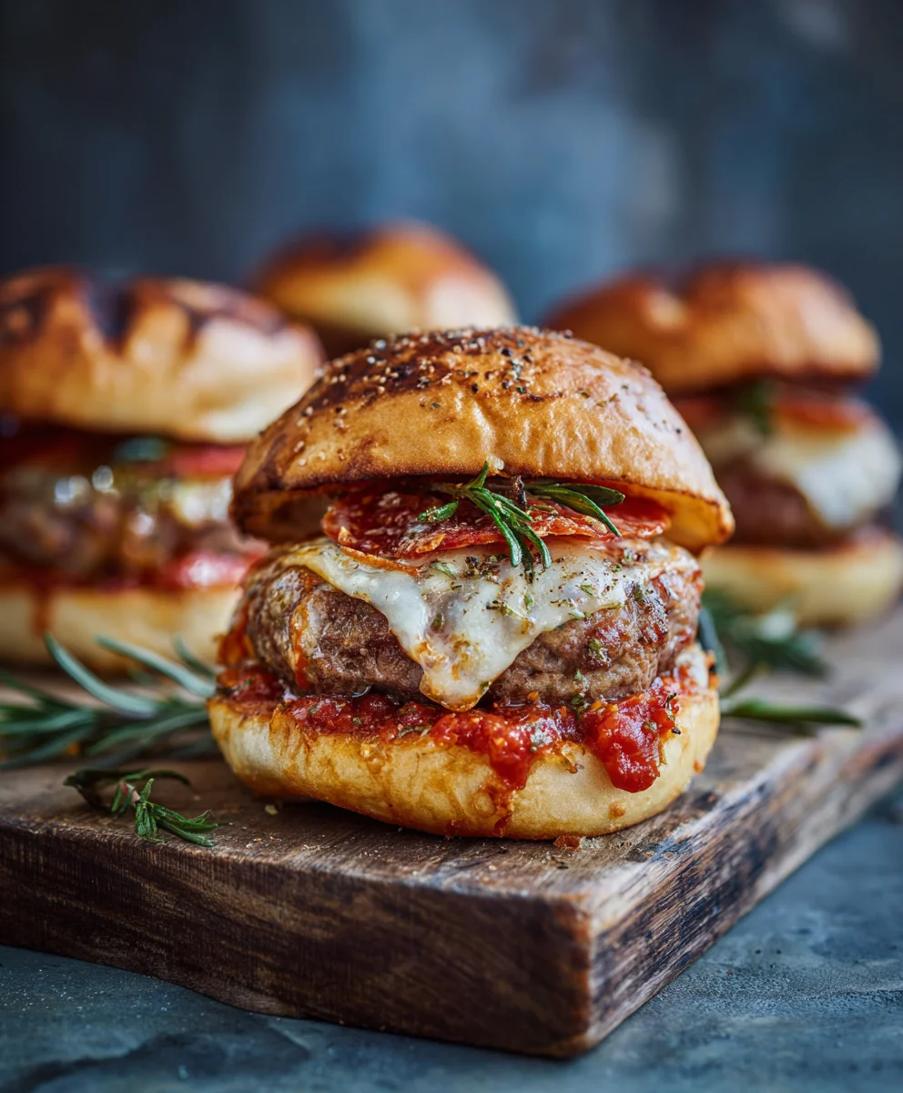 Irresistible Pizza Burgers: Beef, Cheese, & Zesty Sauce