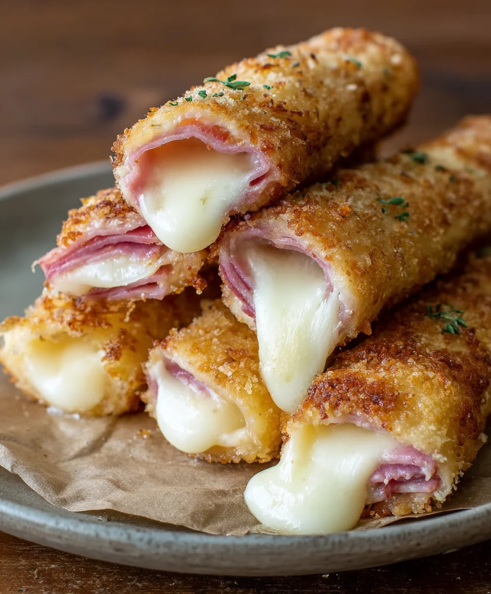 Easy Baked Beef Ham & Gooey Mozzarella Cheese Sticks