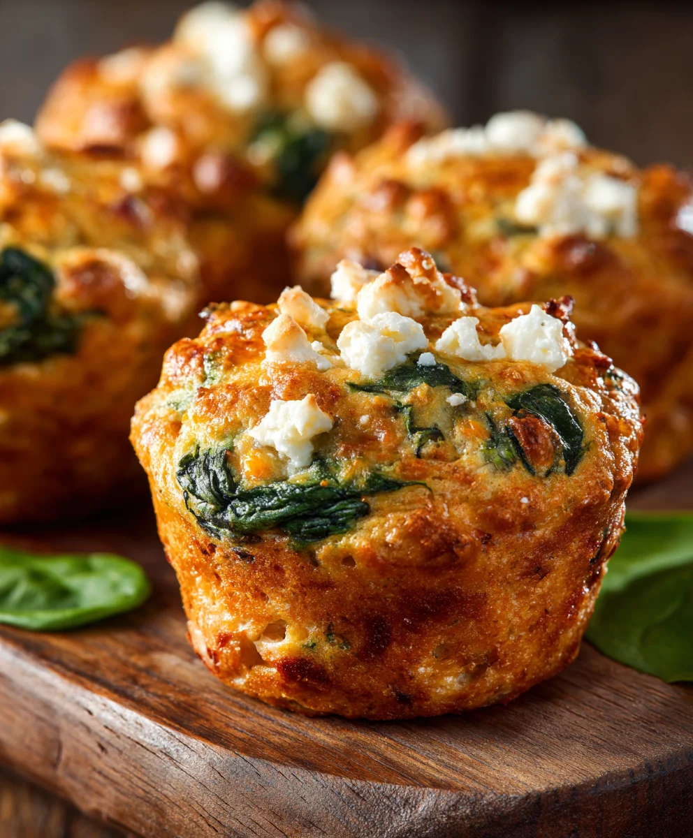 Healthy Savory Pumpkin Spinach Feta Muffins Recipe