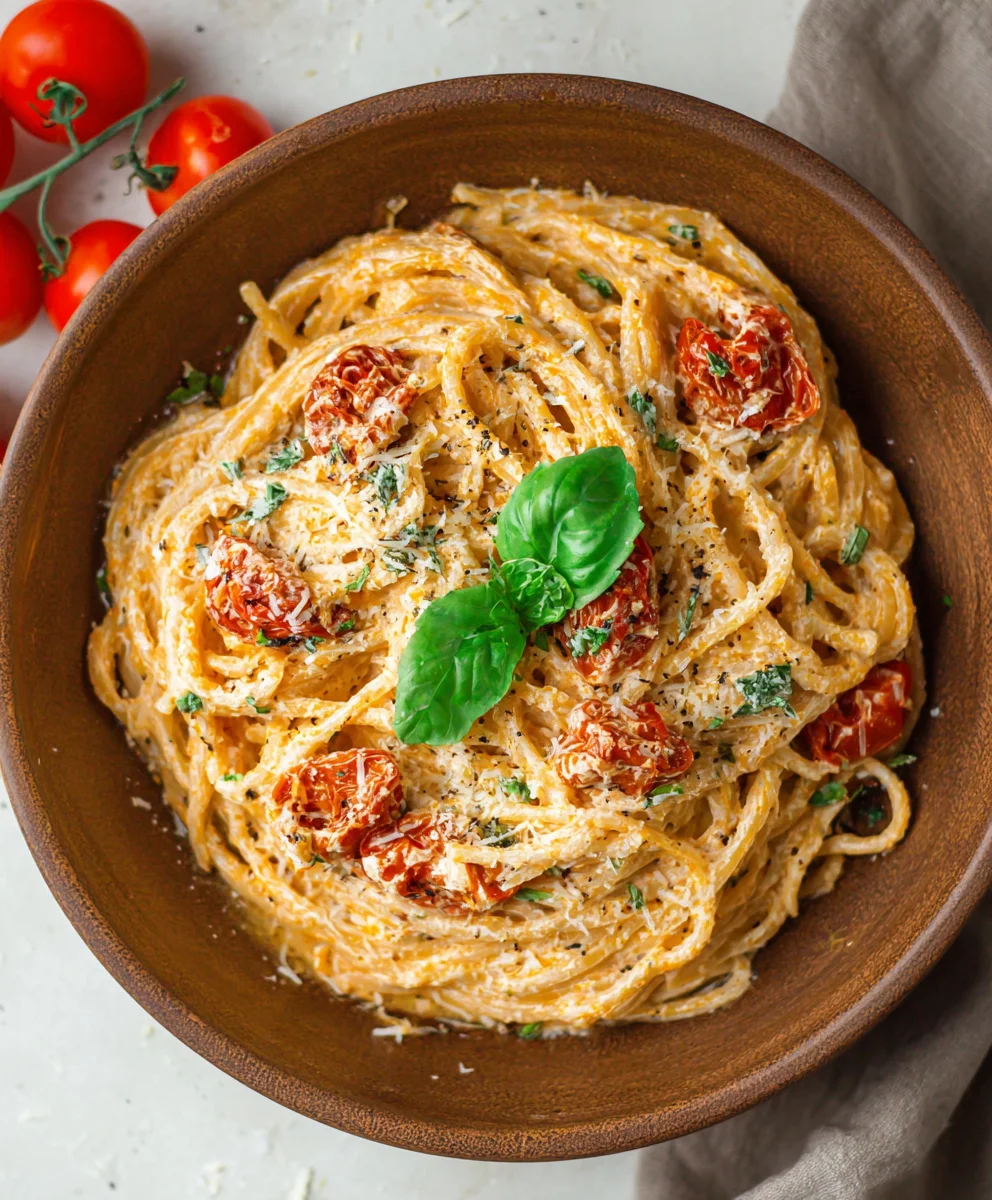 Creamy Roasted Tomato Garlic Ricotta Pasta
