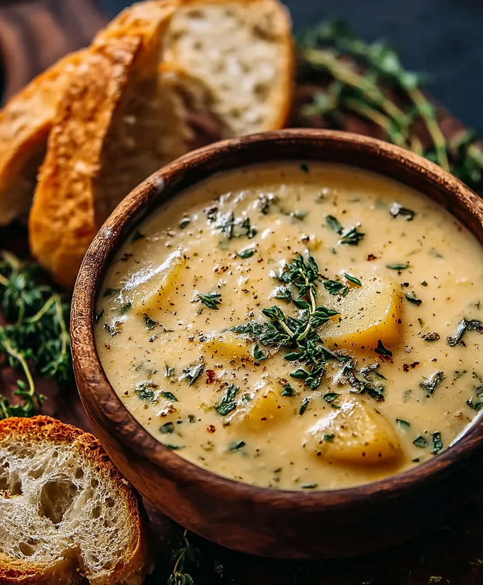 Hearty Cheddar Garlic Herb Potato Soup: Comfort in a Bowl
