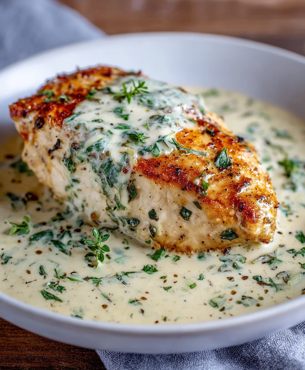 Creamy Cheesy Mozzarella Chicken in Basil Sauce