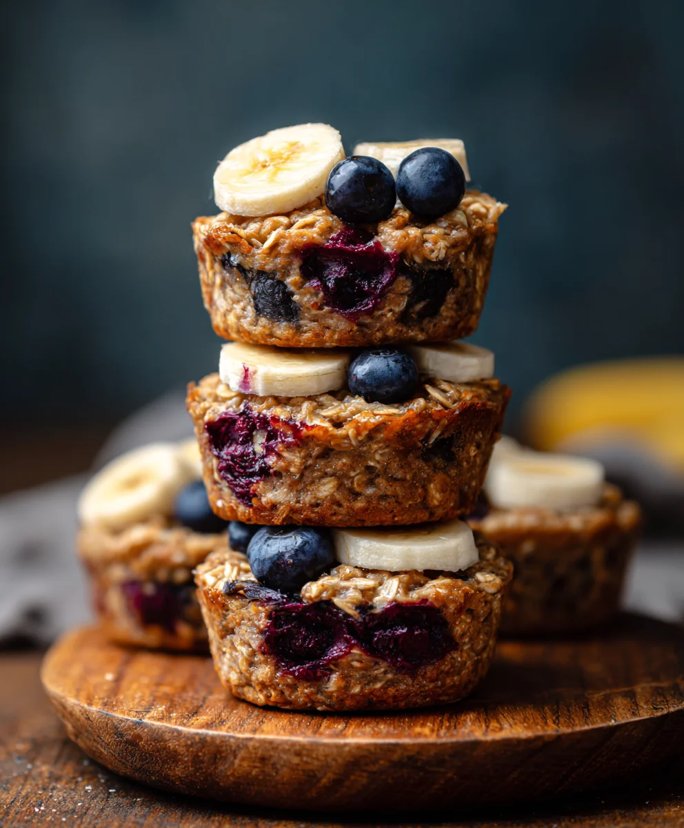 Healthy Blueberry Banana Oatmeal Cups for Busy Mornings