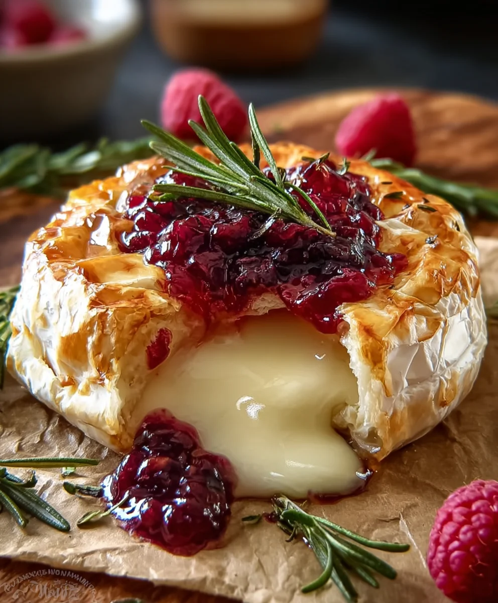 Irresistible Baked Brie with Raspberry & Rosemary Recipe