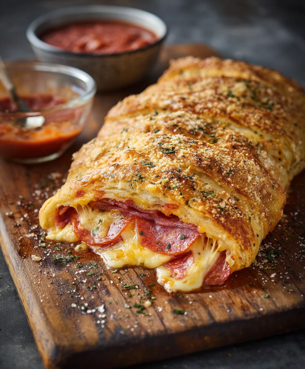 Tremendous Cheesy Beef Pepperoni Stromboli - Make It Tonight!
