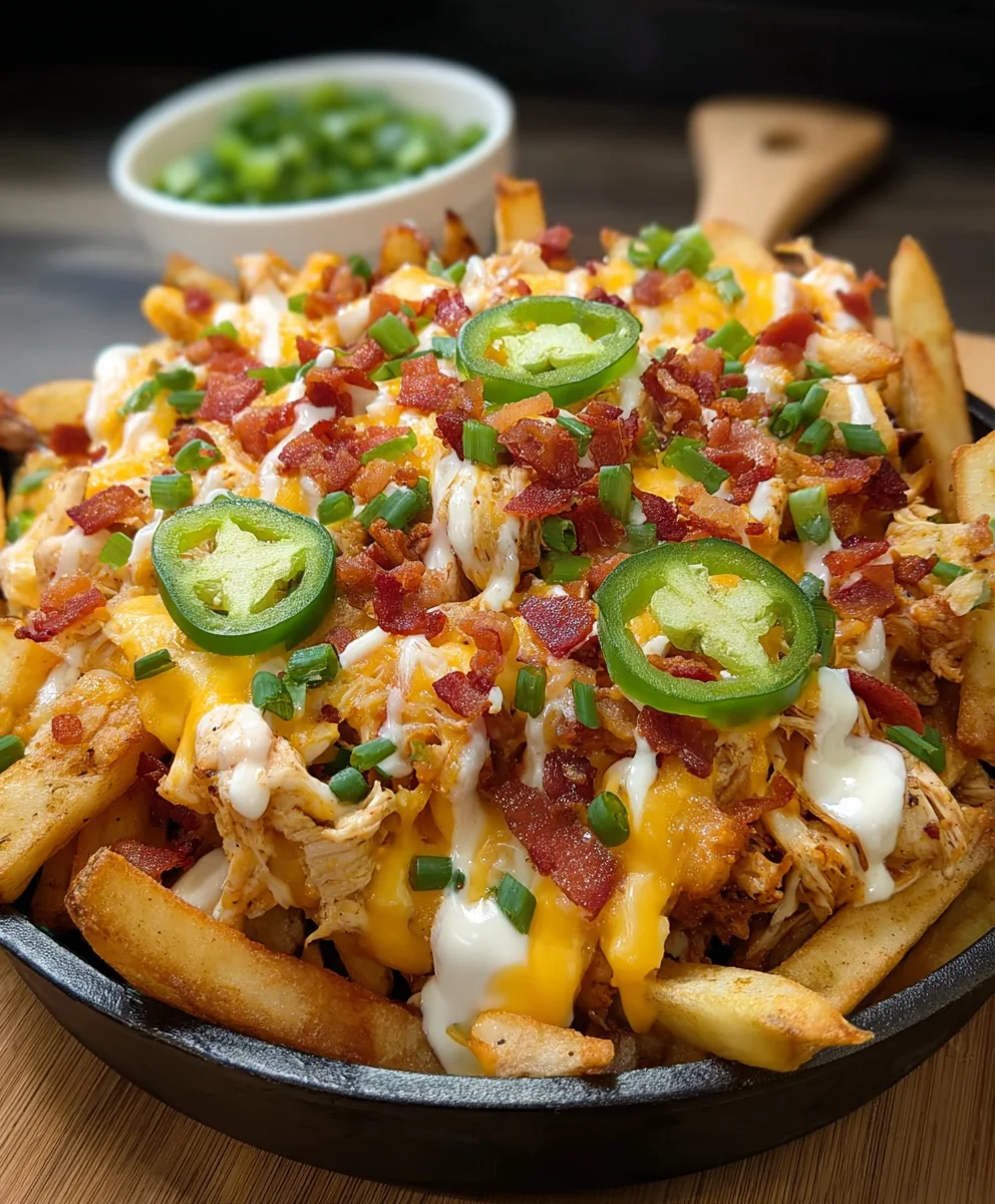 Loaded Jalapeno Beef Bacon Ranch Chicken Cheese Fries!