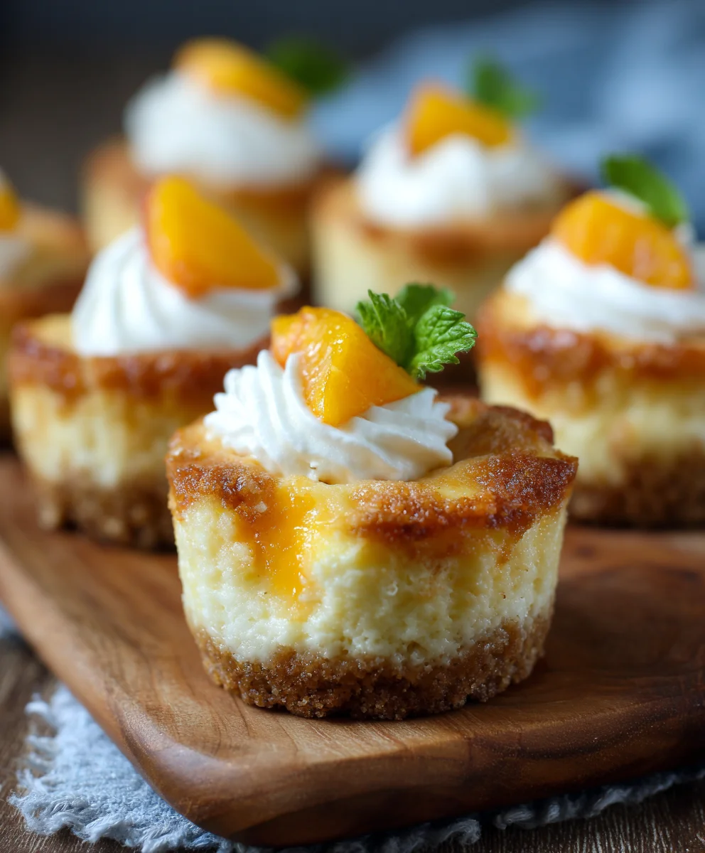 Easy Stuffed Peach Cobbler Mini Cheesecakes Recipe