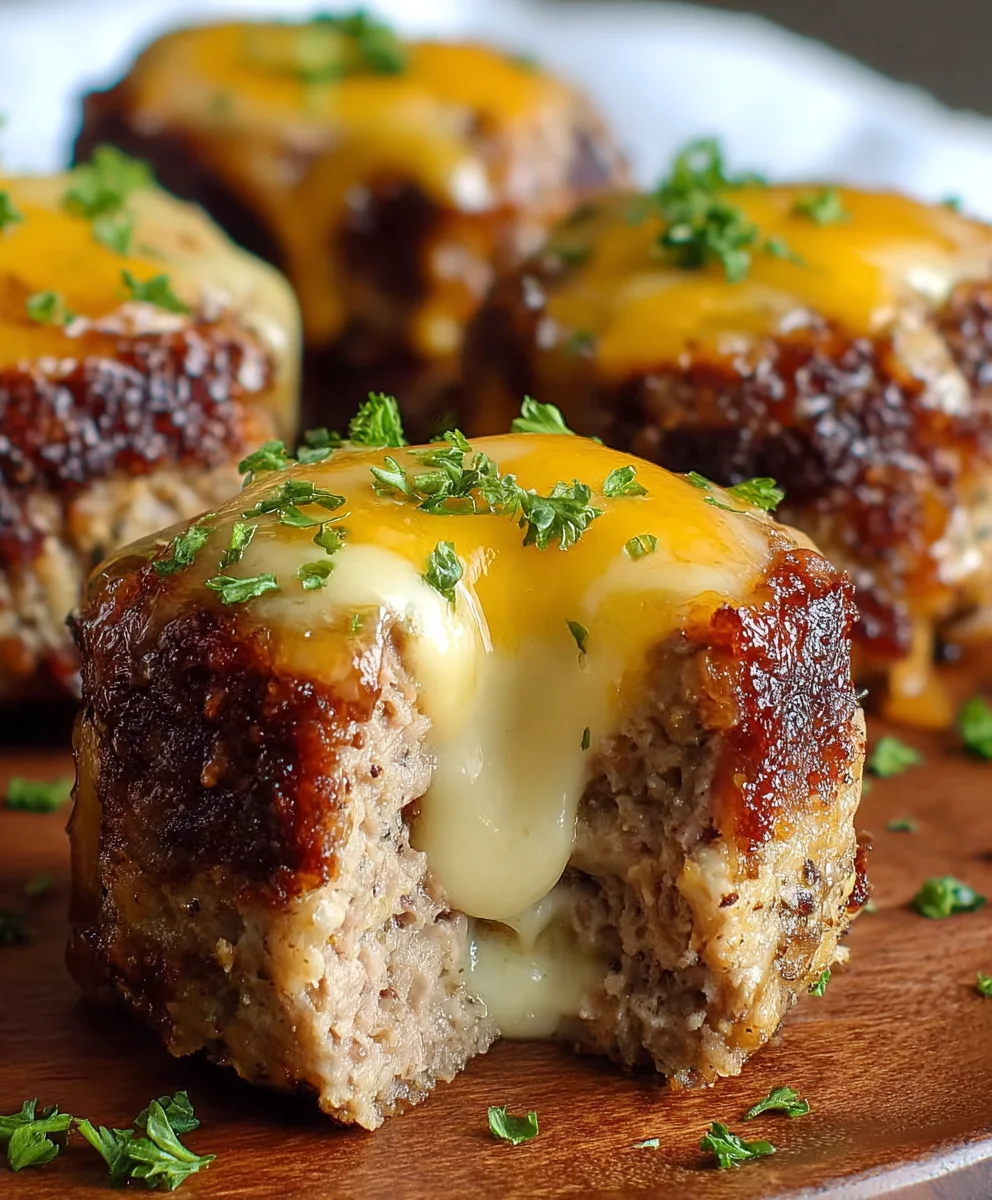 Cheesy Stuffed Beef Meatloaf Bites: Delicious Recipe!