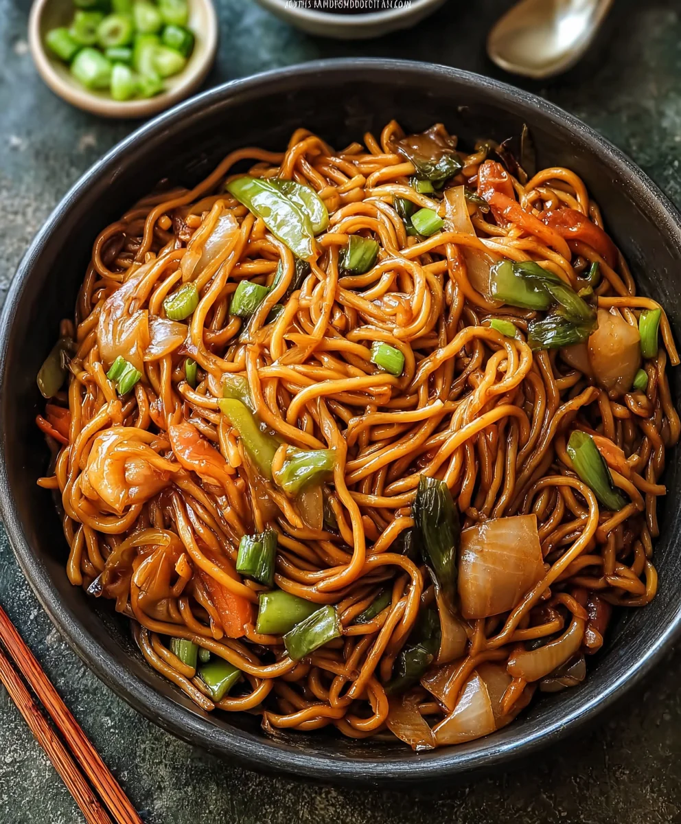 Shanghai Fried Noodles: Savory Beef & Noodle Delight