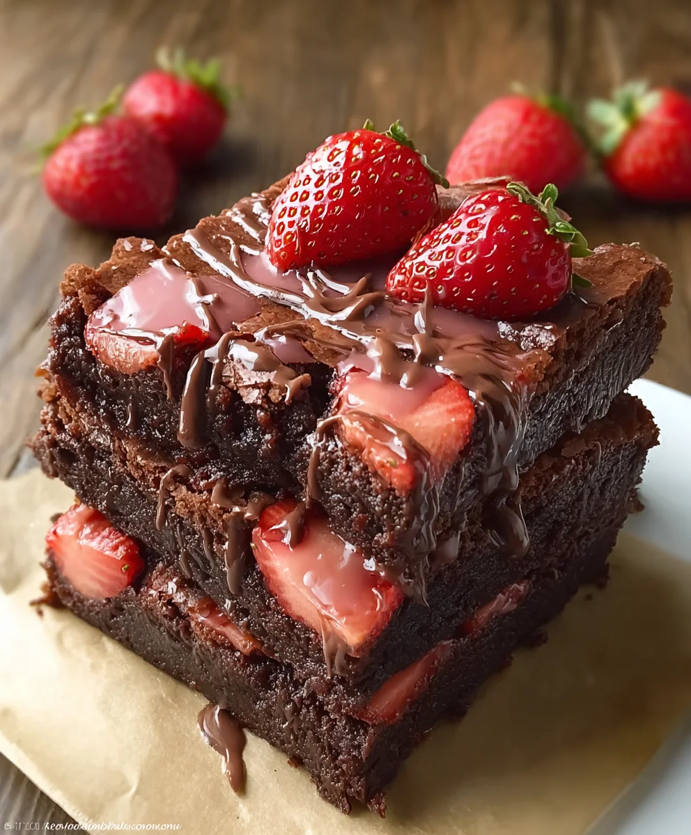 Best Strawberry Chocolate Brownies – Fudgy & Delicious