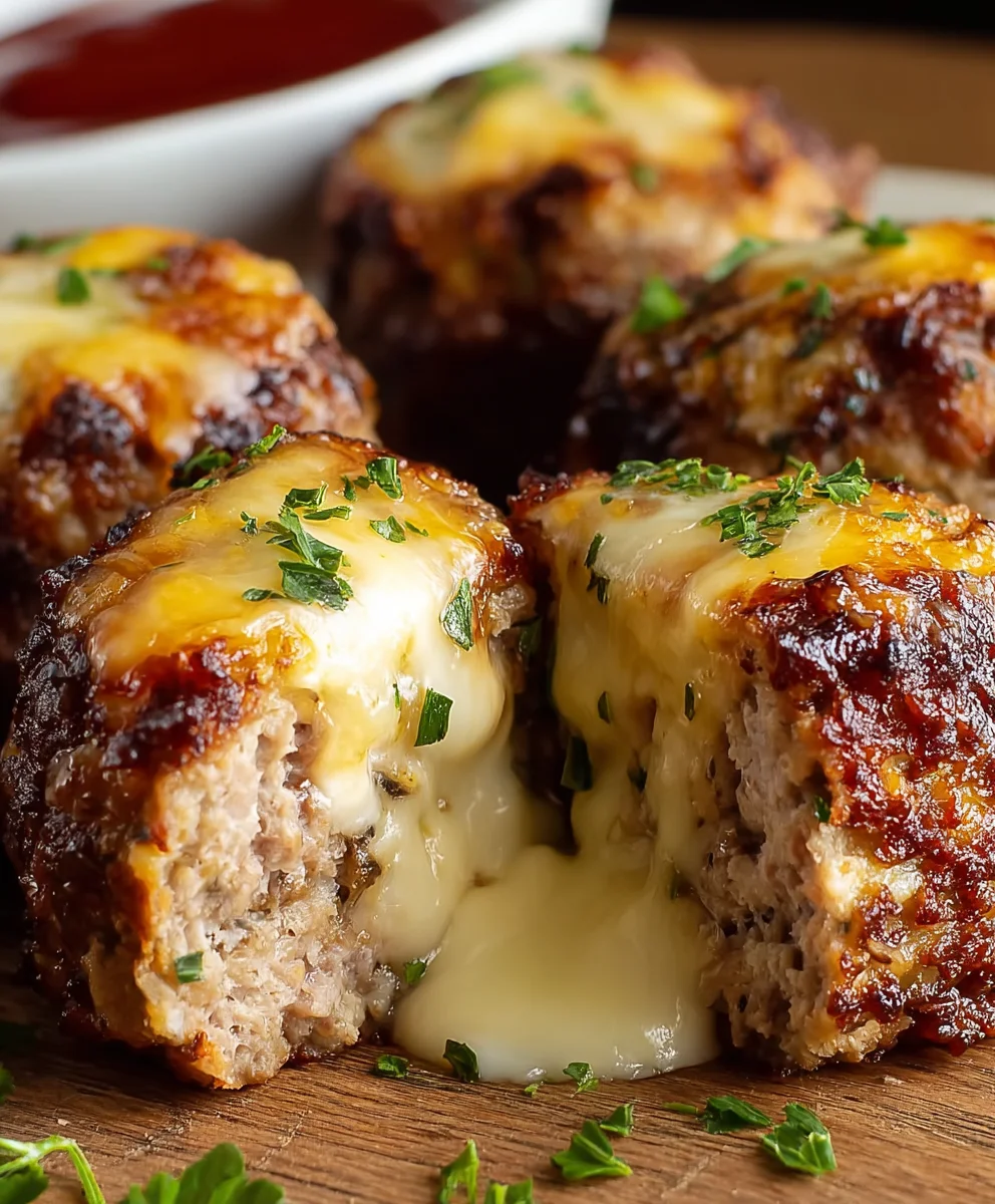 Cheesy Stuffed Beef Meatloaf Bites: Delicious Recipe!