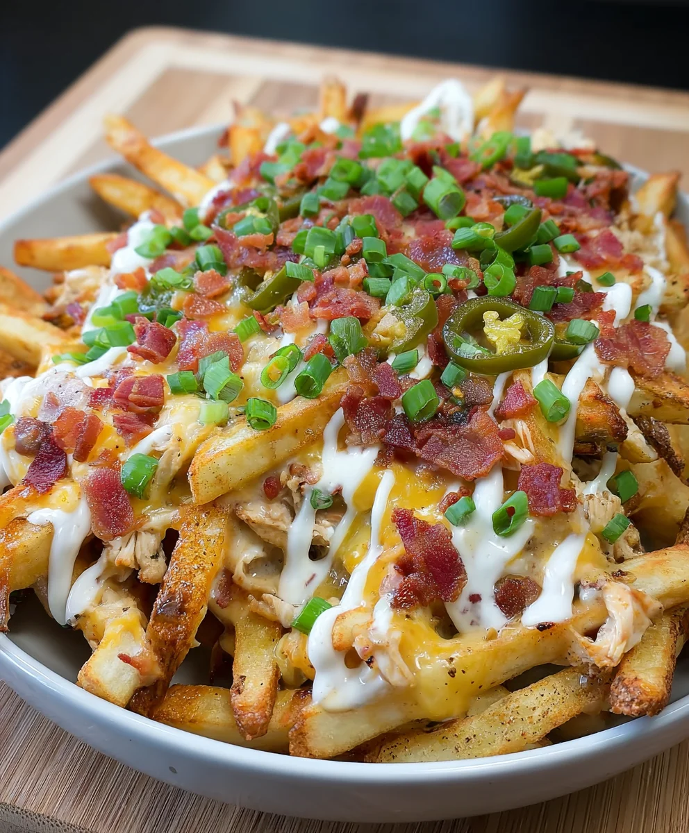 Loaded Jalapeno Beef Bacon Ranch Chicken Cheese Fries!