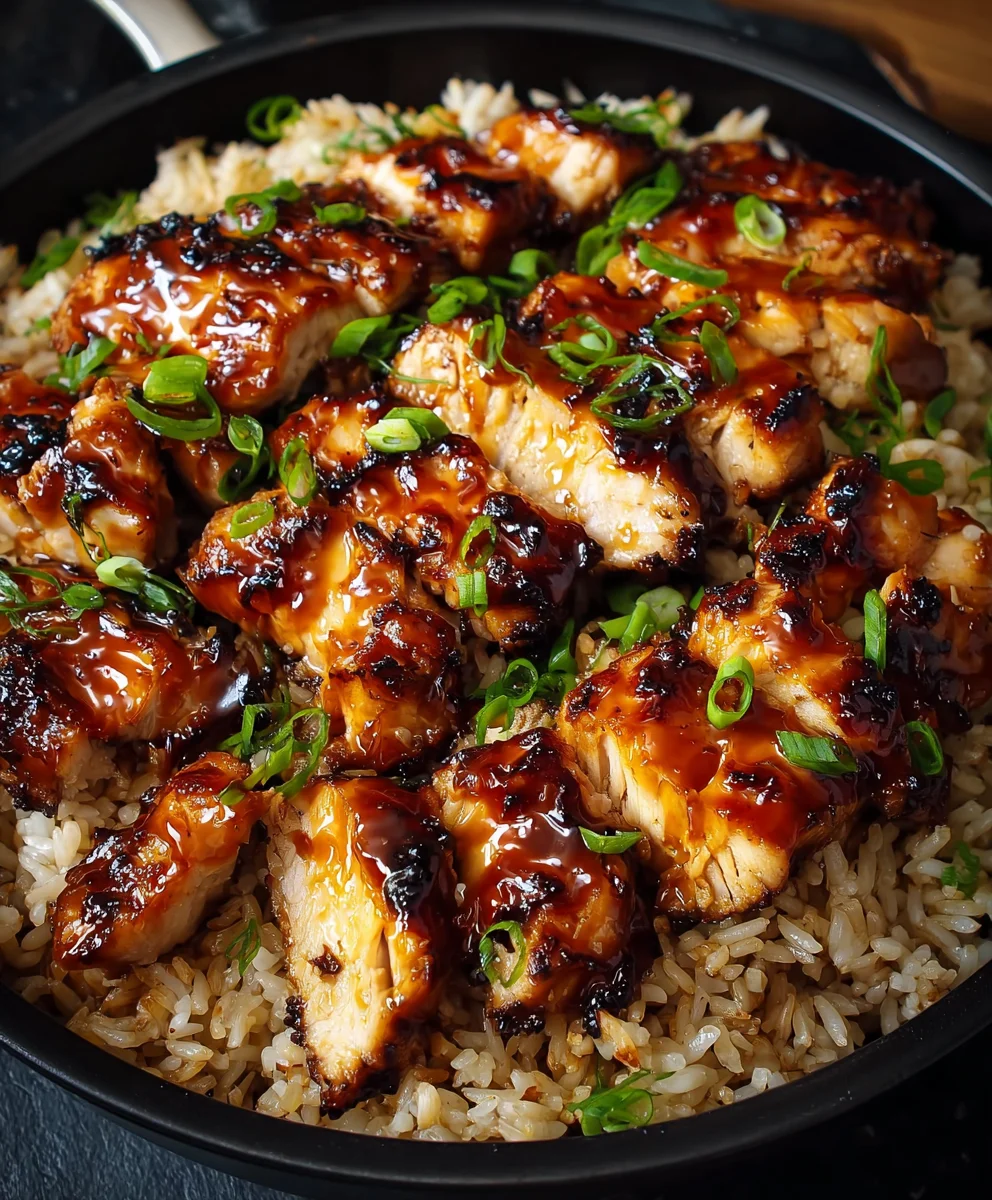 Delicious Honey BBQ Chicken Rice: Quick & Flavorful Dinner!
