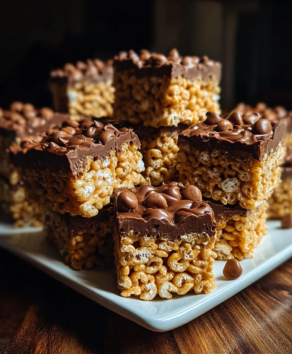 Decadent Chocolate Peanut Butter Rice Krispie Treats!