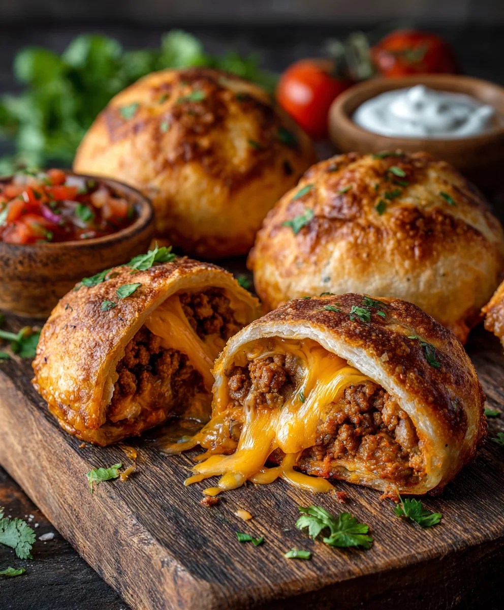Air Fryer Cheesy Taco Bombs: Quick & Easy Beef Snack!