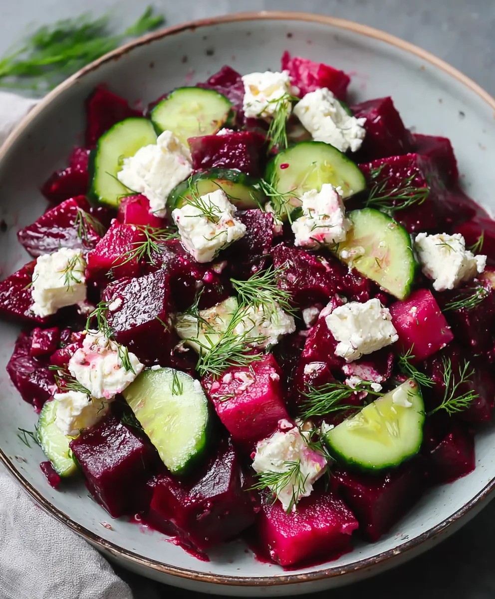 Easy Beet Feta Cucumber Salad - Vibrant & Healthy Dish!