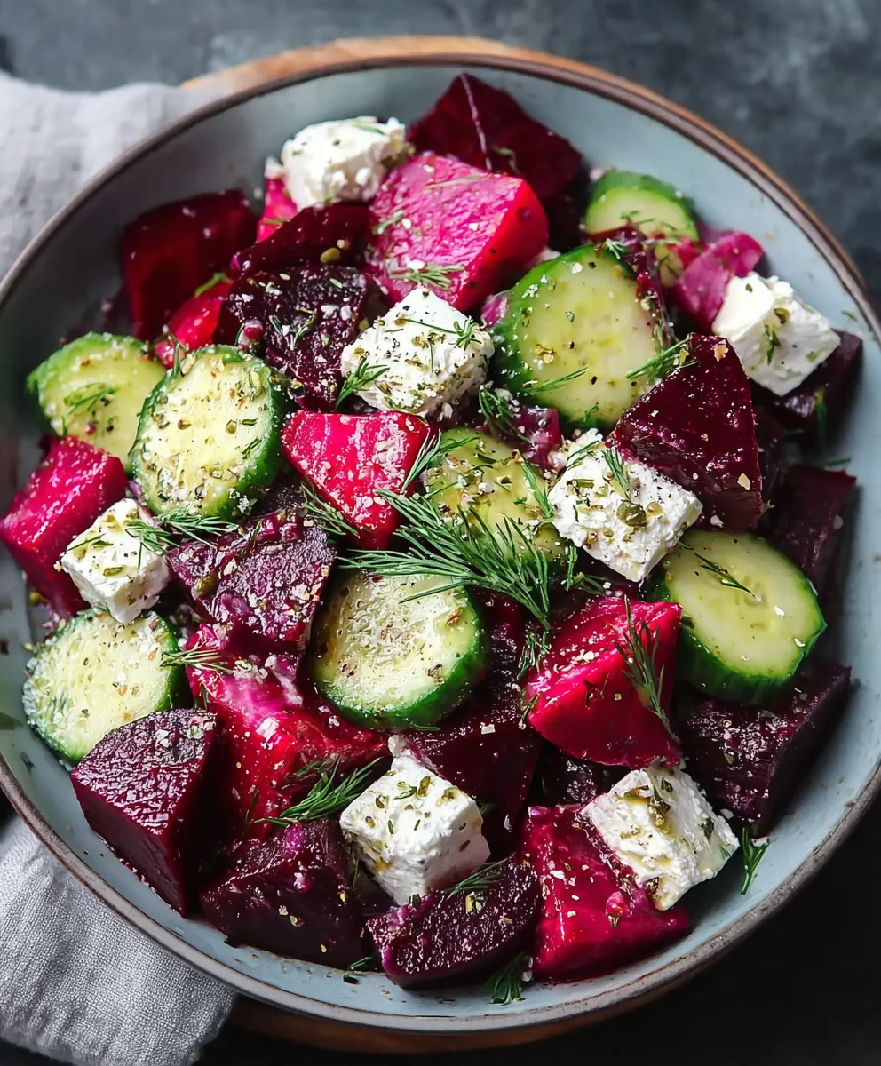 Easy Beet Feta Cucumber Salad - Vibrant & Healthy Dish!