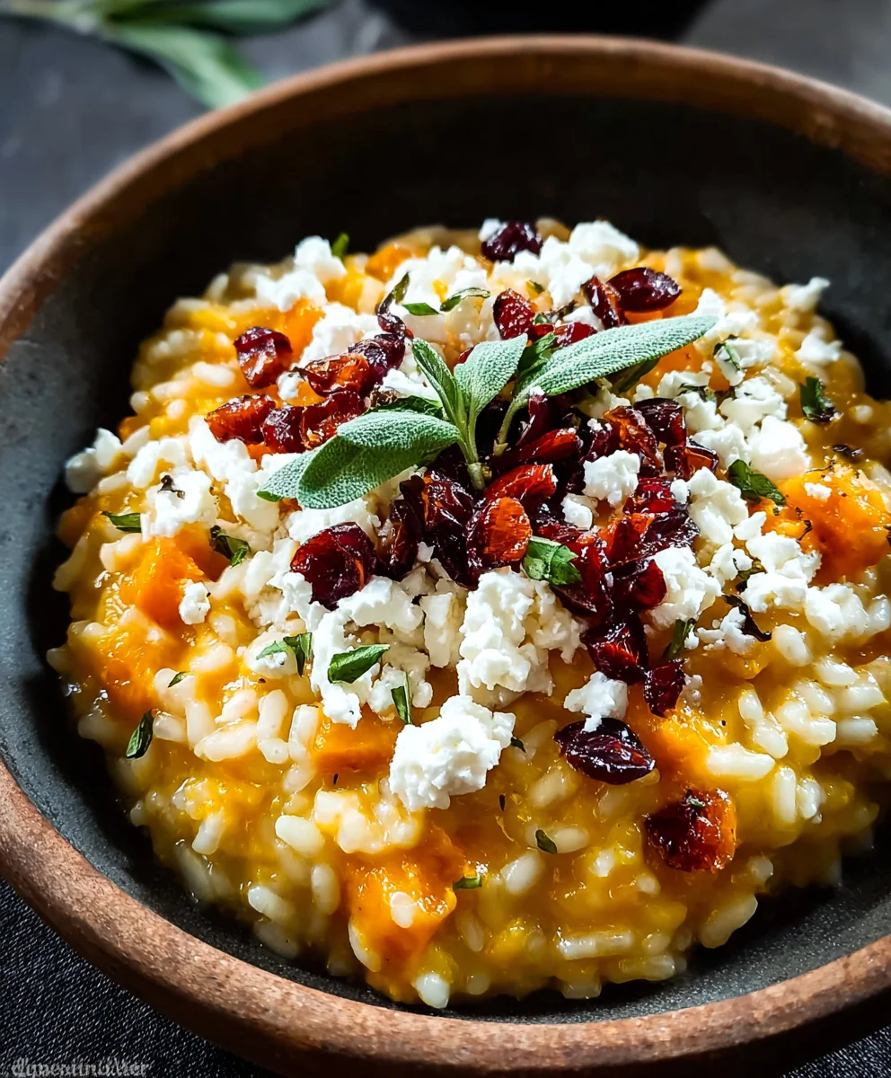 Pumpkin Risotto Goat Cheese Cranberries