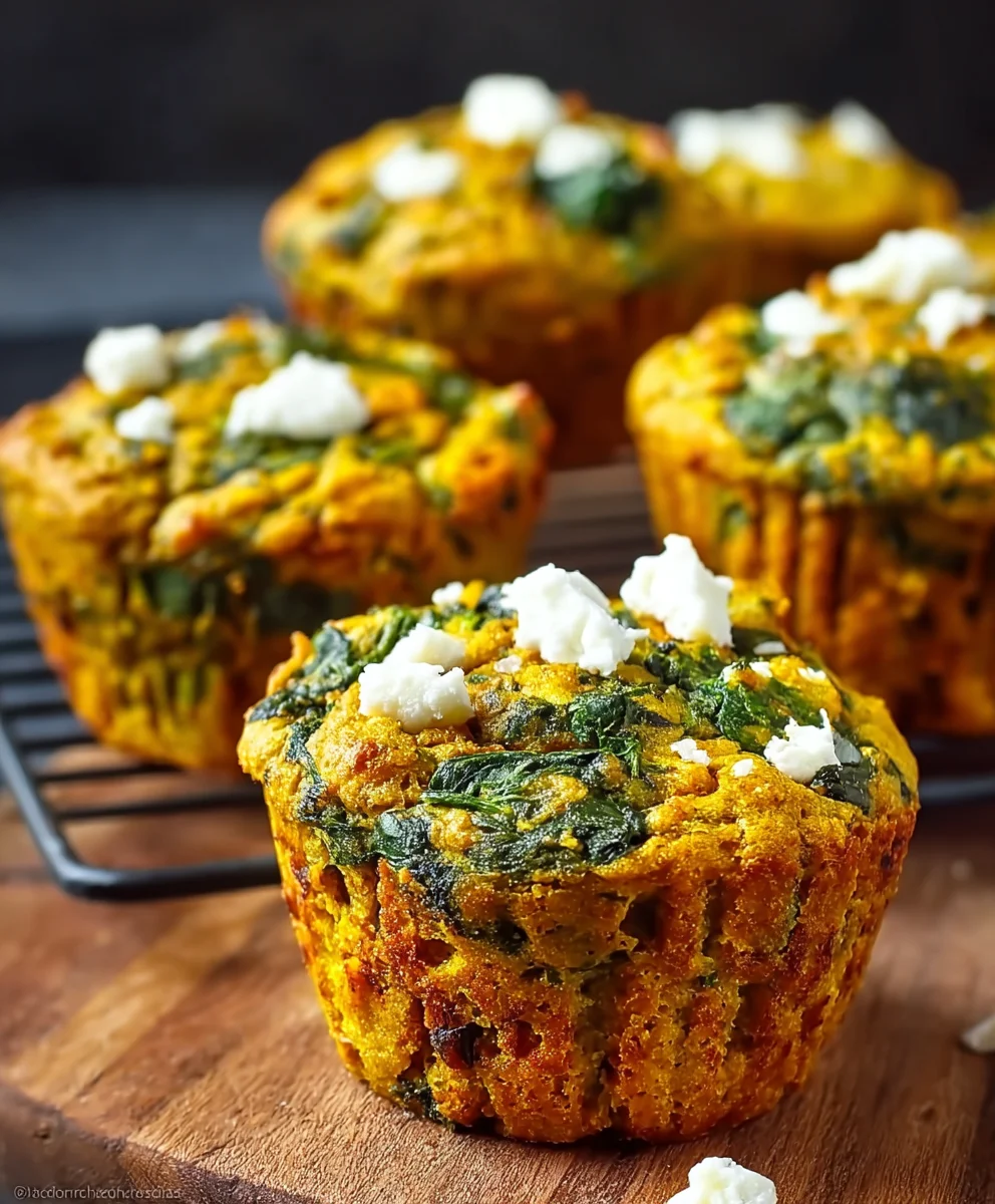 Easy Pumpkin Spinach Feta Muffins: Savory & Healthy Treat