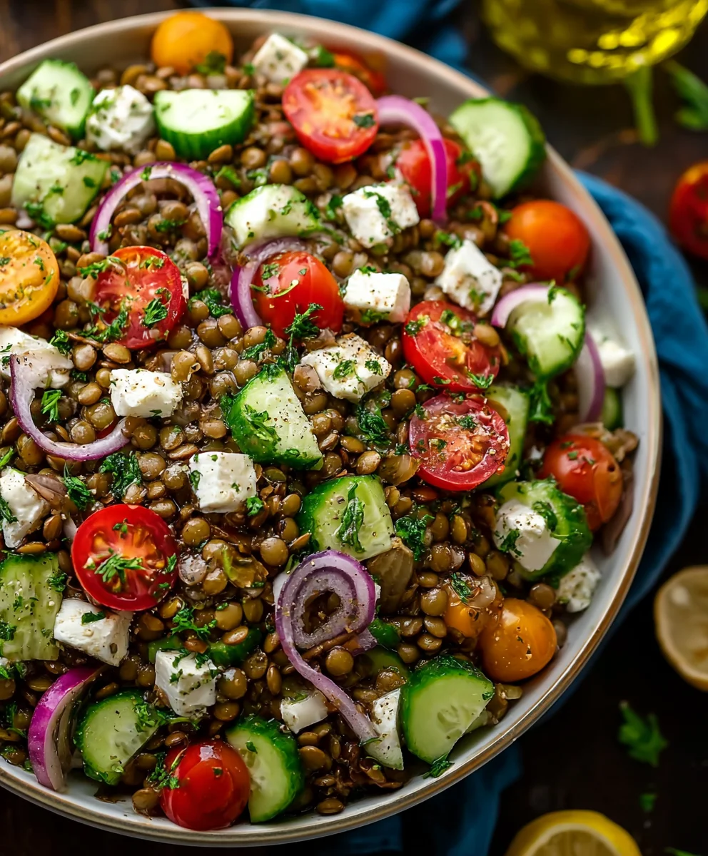 Mediterranean Lentil Salad: Fresh, Healthy & Flavorful!