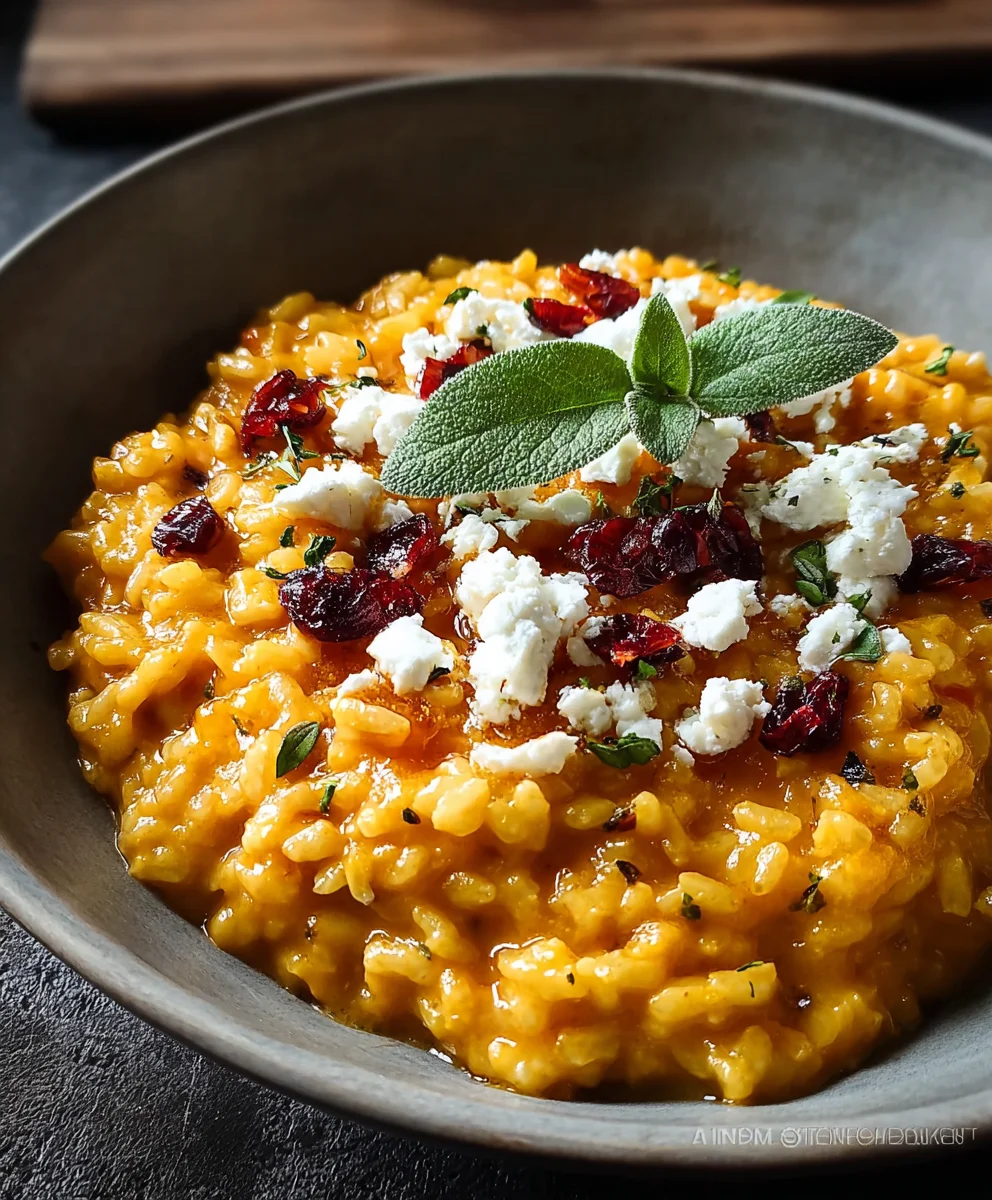 Pumpkin Risotto Goat Cheese Cranberries