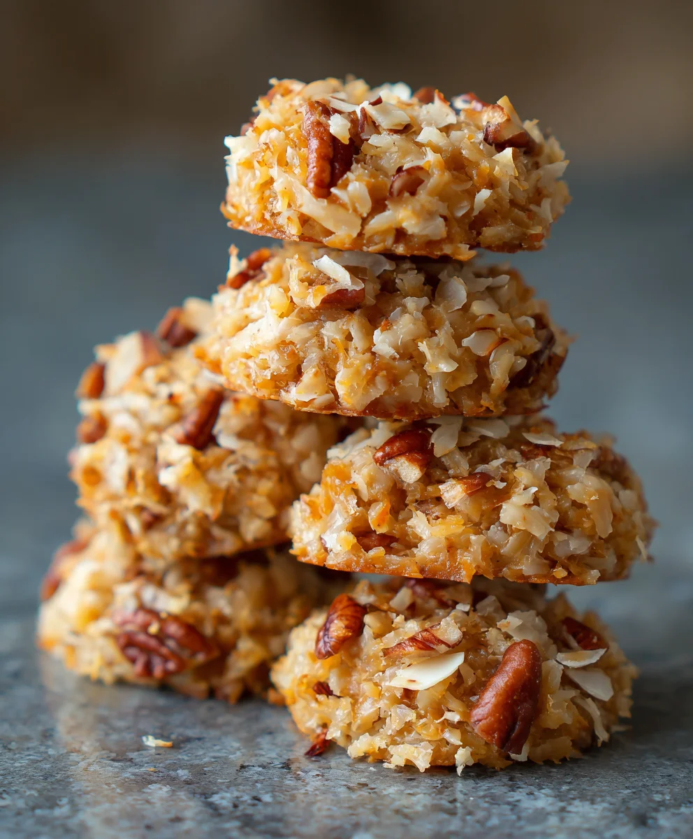 Irresistible No Bake Coconut Pecan Praline Cookies