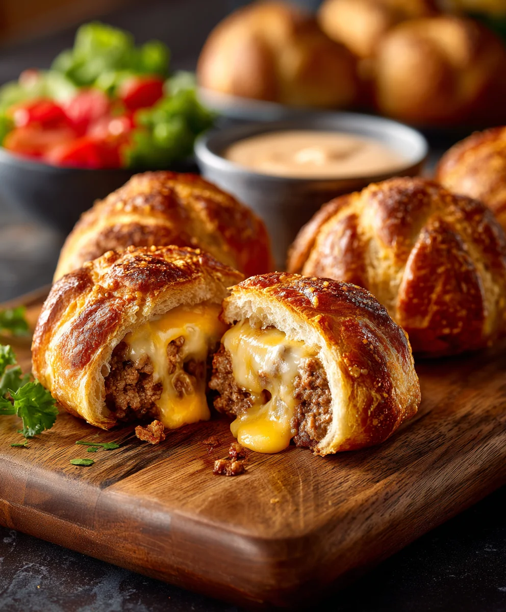 Cheeseburger Pretzel Bombs: The Ultimate Party Snack!