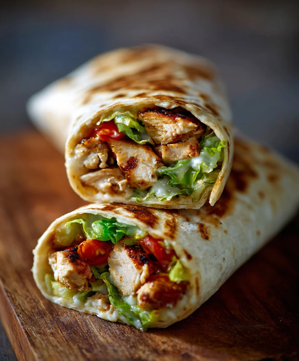 Cheesy Garlic Chicken Wraps Recipe: Quick & Delicious!
