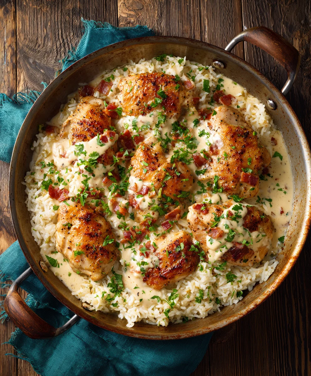 Creamy Smothered Chicken & Rice: Easy Dinner Recipe