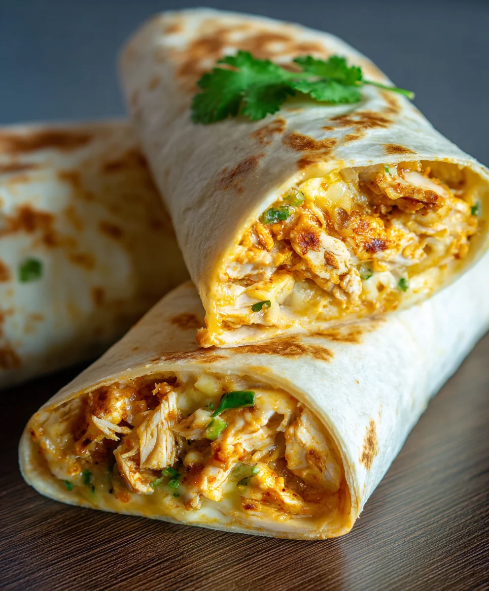 Irresistible Cheesy Garlic Chicken Wraps – Quick Dinner Idea!