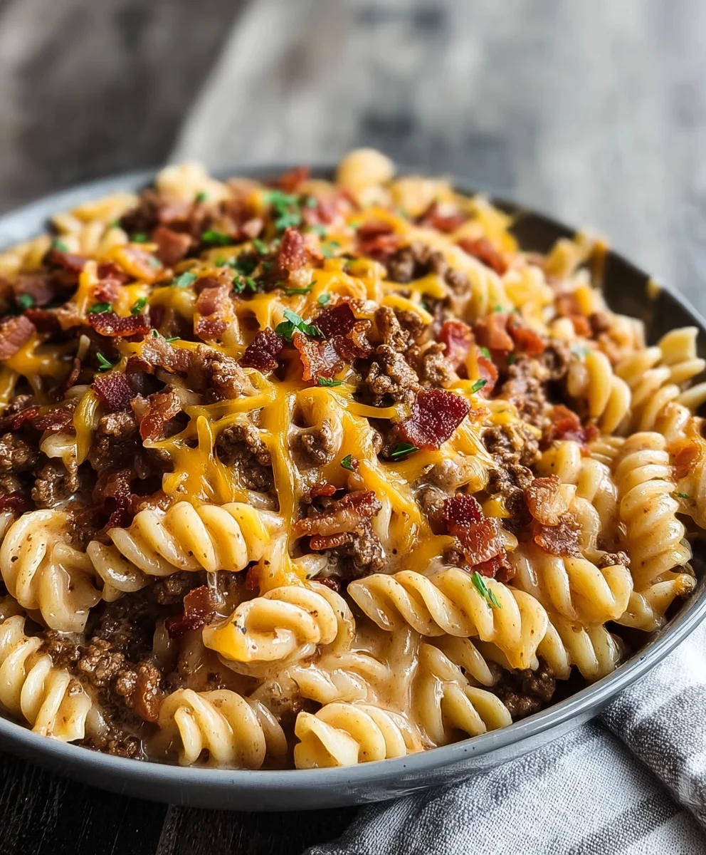 Loaded Beef Bacon Cheeseburger Pasta: Easy Weeknight Meal