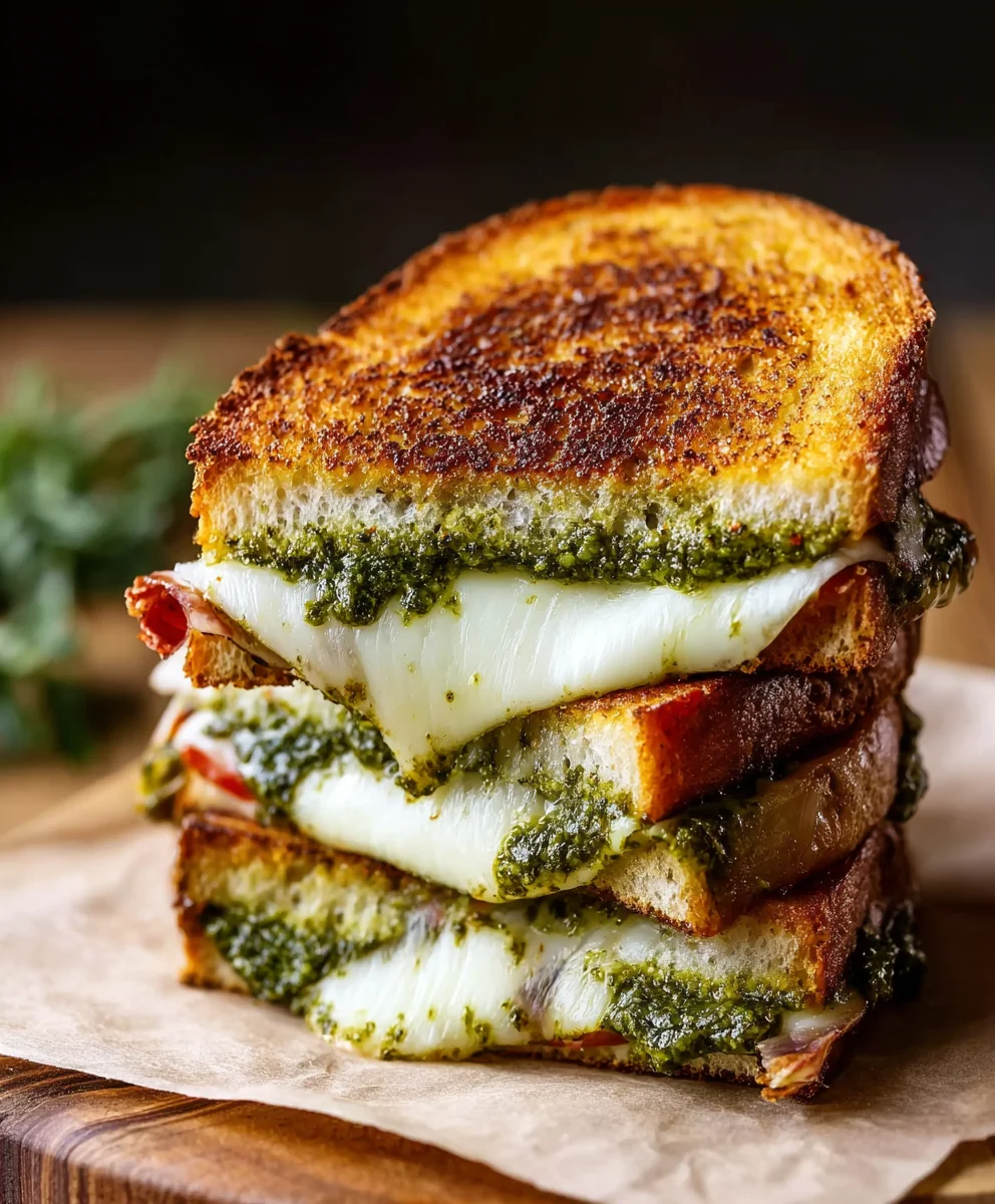 Best Pesto Grilled Cheese: ooey-gooey, quick & easy!