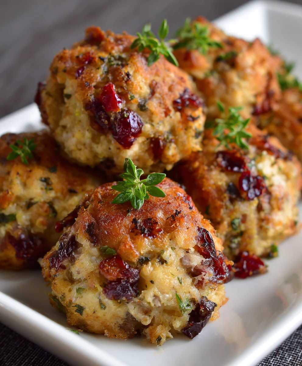 Easy Cranberry Turkey Stuffing Balls - Perfect Side Dish