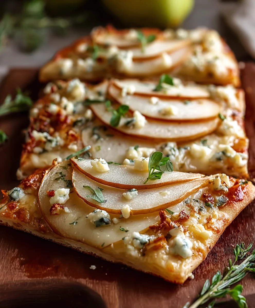Elegant Pear & Gorgonzola Flatbread Recipe Dinner