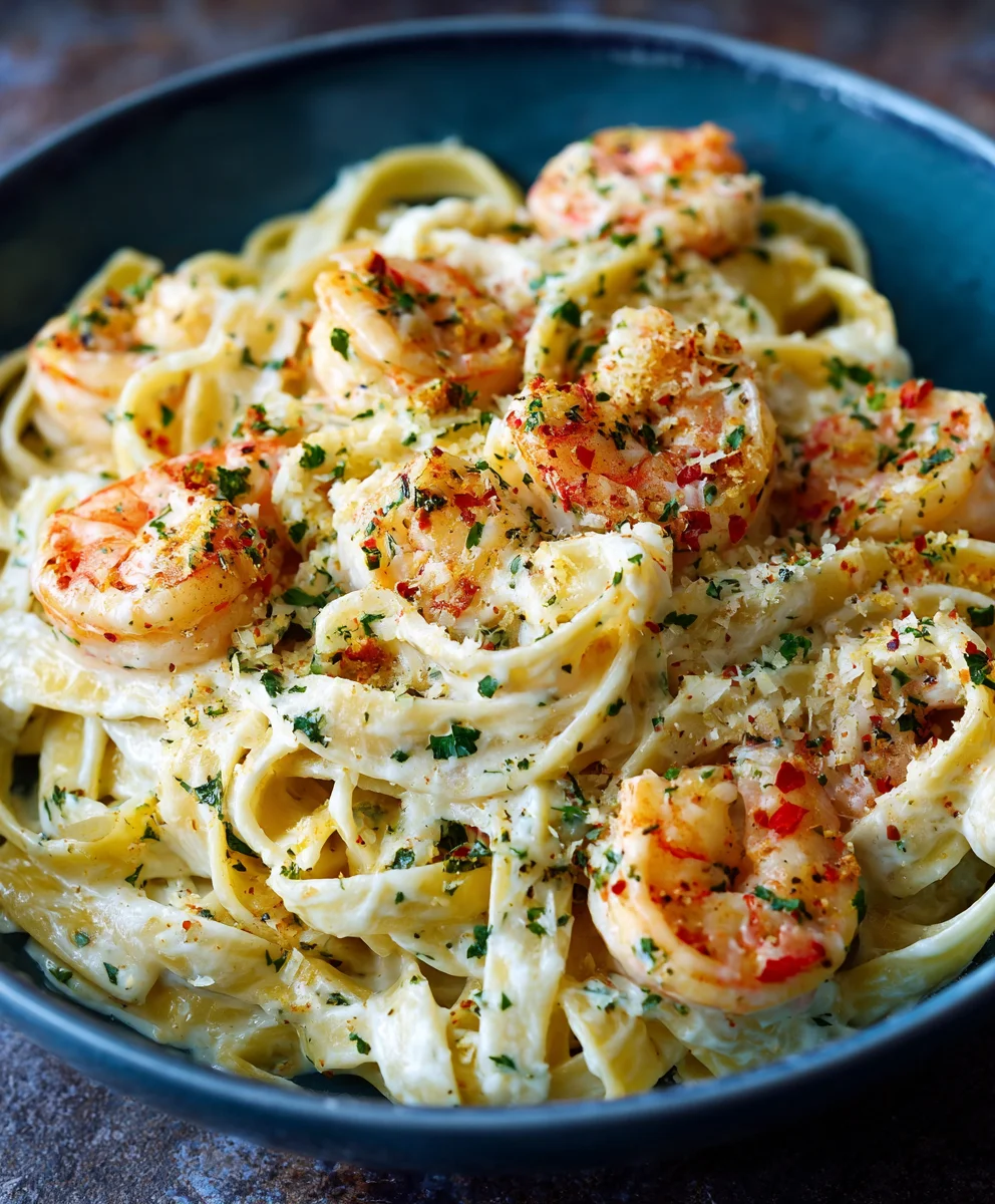 Best Creamy Shrimp Fettuccine Alfredo - Homemade Recipe!