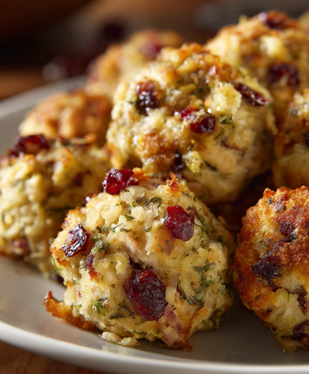Easy Cranberry Turkey Stuffing Balls - Perfect Side Dish