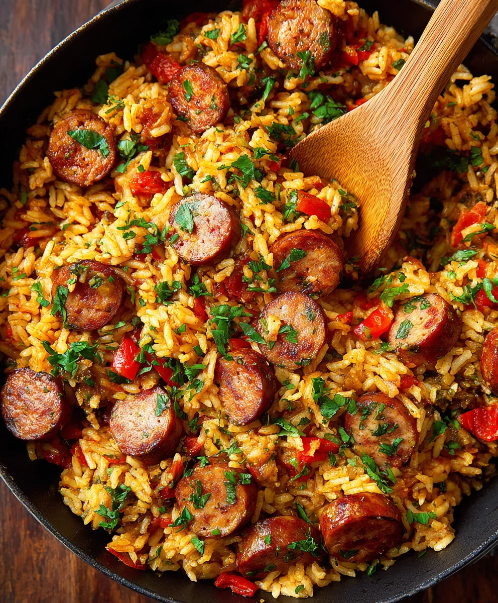Easy Beef Cajun Sausage & Rice Skillet: Quick One-Pan Dinner!